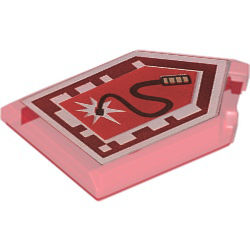 Modifiye Fayans 2x3 Beşgen sivri köşeli Baskı-No 8 Nexo Power Shield Kırbaç Güç Kalkanı - Şeffaf-Kırmızı - 1