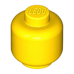Minifigür Kafası Düz-Sade 11mm 1x1 Solid Noppe 1966-1978 - Sarı