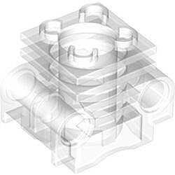 Silindirli Motor Blok 2x3 düz kenarlı - Şeffaf-Beyaz