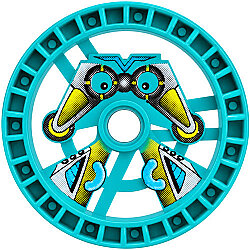 Teknik Disk Jant 37mm RoboRider Baskı-Scout Tılsım - Koyu-Turkuaz