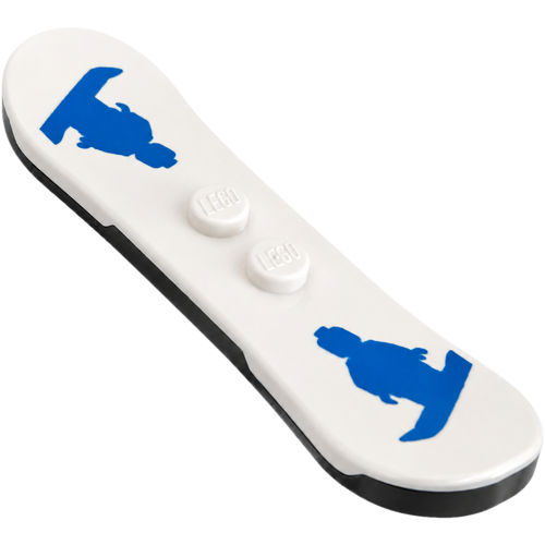 Uzun Spor Snowboard 64mm Sabit Çift Parça Baskı-No 3 - Beyaz - 1