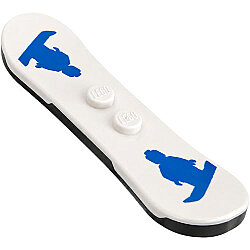 Uzun Spor Snowboard 64mm Sabit Çift Parça Baskı-No 3 - Beyaz