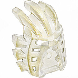 Bionicle Maske Avohkii 40mm Toa 7 Altın Sim Desenli - Şeffaf-Beyaz