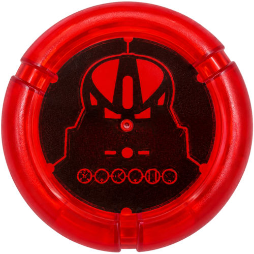 Bionicle Fırlatma Diski 40mm Baskı-Mask Huna Toa Metru - Şeffaf-Kırmızı - 1