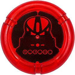 Bionicle Fırlatma Diski 40mm Baskı-Mask Huna Toa Metru - Şeffaf-Kırmızı