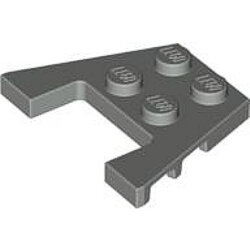 Açılı Plaka 3x4 alt kısmı Çentikli - Eski-Gri