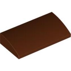 Kavisli Eğim Parçası 2x4 alt Tüplü - Kırmızı-Kahve