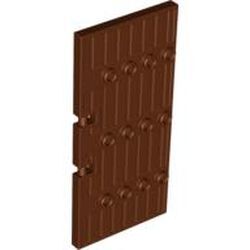 Ahşap Görünümlü Kale Çit Kapısı 82mm 1x5x8.5 Noppeli - Kırmızı-Kahve - 1