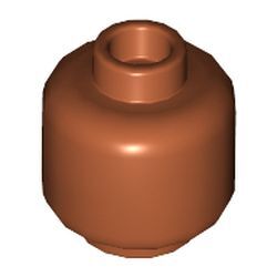 Minifigür Kafası Düz-Sade 11mm 1x1 - Koyu-Turuncu