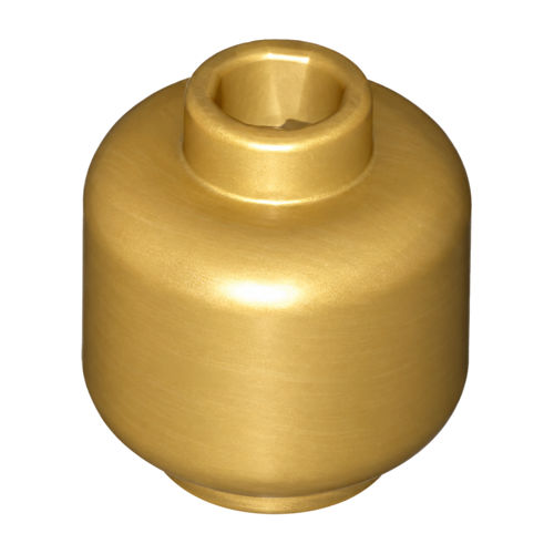Minifigür Kafası Düz-Sade 11mm 1x1 - Perl-Altın - 1