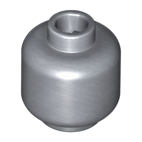 Minifigür Kafası Düz-Sade 11mm 1x1 - Gümüş-Gri - 1