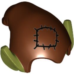 Mini Elf Şapkası 17mm Baskı-No 27-1 Yamalı Sivri Zeytin-Yeşili Kulaklı - Kırmızı-Kahve - 1