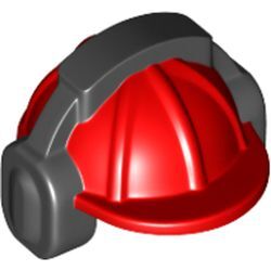 Mini Kulak Koruyuculu İnşaat Kaskı Baret 15mm - Kırmızı