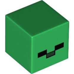 Minecraft Kafası Küp 13mm Baskı-No 1/3 Zombi Yüzü - Yeşil - 1