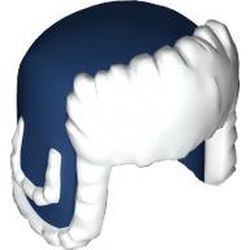 Mini Eskimo Ushanka Kar Şapkası 15mm Baskı-No 71 Koyu-Mavi - Beyaz