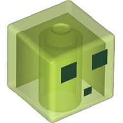 Minecraft Kafası Küp 13mm Baskı-No 3391 Bataklık Yaratık - Şeffaf-Çim-Yeşili - 1