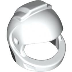 Mini Uzay Astronot Kaskı 15mm Baskı-No 245 Siyah Boyunluk - Beyaz