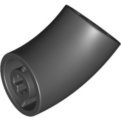 Yuvarlak Dirsek Parçası 2x2 Kısa Tip 26mm 45° - Siyah