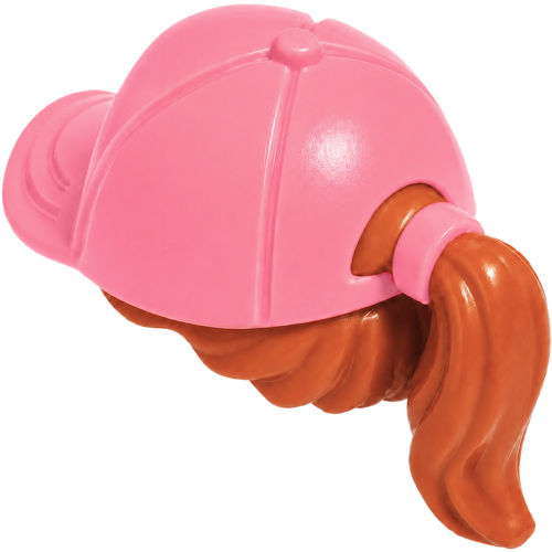 Mini Saç Peruk 24mm Saç Şapka Koyu-Turuncu - Pembe-Mercan - 1