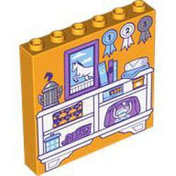 Panel 1x6x5 Duvar Parçası Baskı-Set 41746 - Parlak-Turuncu