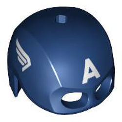 Mini Kask Maske 14mm Baskı-No 321 Kaptan Amerika - Koyu-Mavi