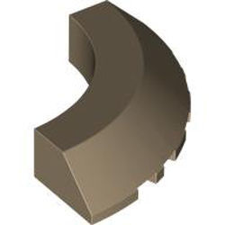 Konik Çeyrek Daire Köşe Parçası 5x5 Kesimli - Koyu-Bej