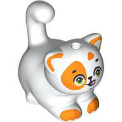 Mini Hayvan tombul Kedi 20mm Baskı-No 51 - Beyaz