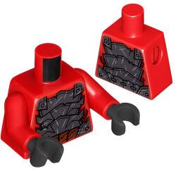 Mini Figür Gövdesi 19mm çift Baskı-No 7355 Dragonian Zırh - Kırmızı
