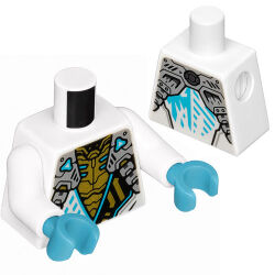 Mini Figür Gövdesi 19mm çift Baskı-Zane Ninja Cübbesi - Beyaz
