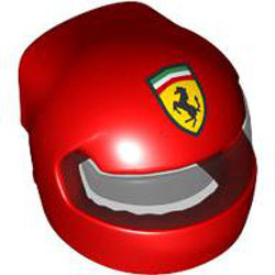 Formula 1 Kaskı 16mm Baskı-No 501 Ferrari Logo - Kırmızı
