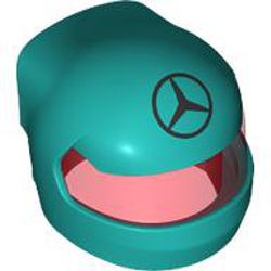 Formula 1 Kaskı 16mm Baskı-No 507 Mercedes Logo - Koyu-Turkuaz