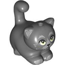 Mini Hayvan tombul Kedi 20mm Baskı-No 55 - Yeni-Koyu-Gri