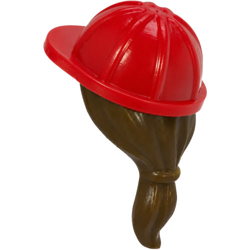 Mini Saç Peruk 23mm No 14 Saç Kask İnşaat Baret Koyu-Kahve - Kırmızı - 1