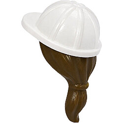 Mini Saç Peruk 23mm No 14 Saç Kask İnşaat Baret Koyu-Kahve - Beyaz