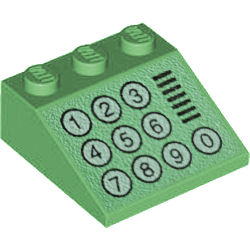 Eğimli Çatı Parçası 3x3 Baskı-Tuşlu Telefon 1994-1996 - Orta-Yeşil - 1
