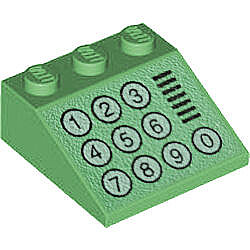 Eğimli Çatı Parçası 3x3 Baskı-Tuşlu Telefon 1994-1996 - Orta-Yeşil